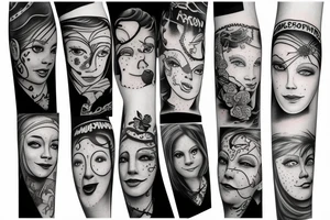 Dancing happiness family struggle tattoo idea