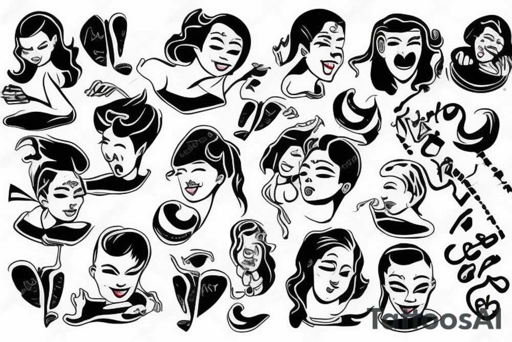 Dancing happiness family struggle tattoo idea