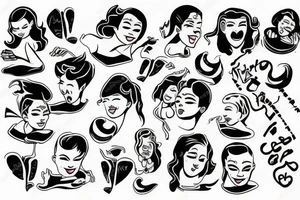 Dancing happiness family struggle tattoo idea