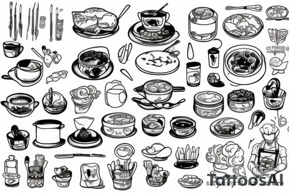 Cooking, chef, anime tattoo idea