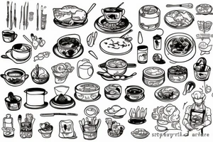 Cooking, chef, anime tattoo idea