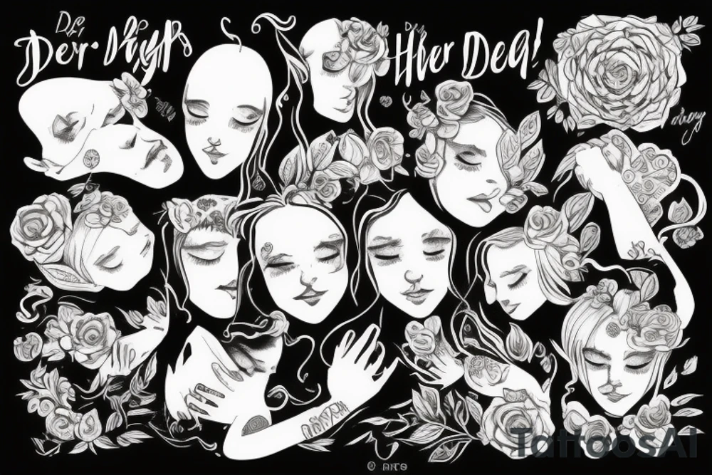 The other night, dear As I lay sleeping I dreamed I held you In my arms When I awoke, dear I was mistaken So I hung my head and I cried tattoo idea