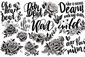 The other night, dear As I lay sleeping I dreamed I held you In my arms When I awoke, dear I was mistaken So I hung my head and I cried tattoo idea