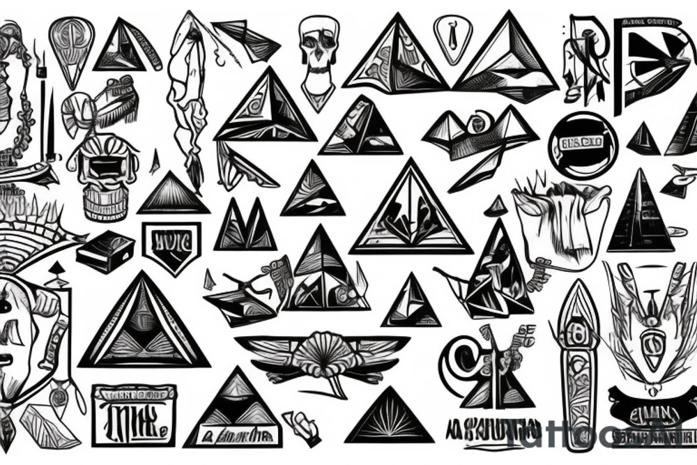 pyramids and stocks tattoo idea