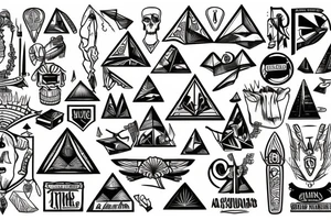 pyramids and stocks tattoo idea