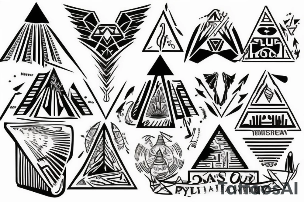 pyramids and stocks tattoo idea