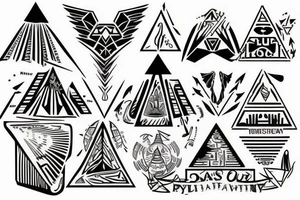 pyramids and stocks tattoo idea