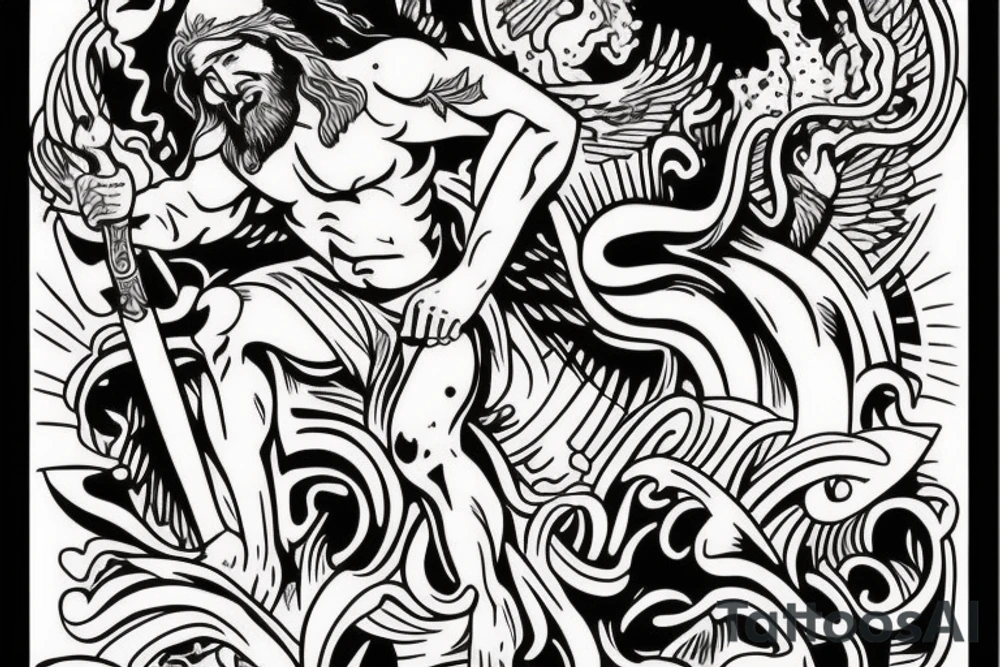 Jesus Christ coming to destroy the world tattoo idea