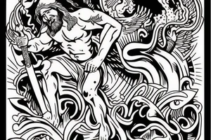 Jesus Christ coming to destroy the world tattoo idea