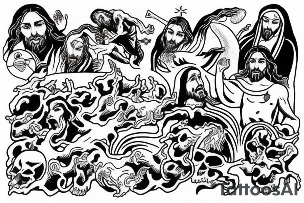 Jesus Christ coming to destroy the world tattoo idea