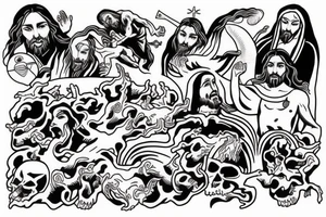 Jesus Christ coming to destroy the world tattoo idea