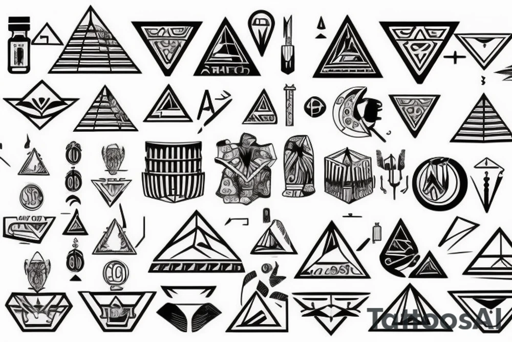 pyramids and stocks market charts tattoo idea