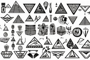 pyramids and stocks market charts tattoo idea