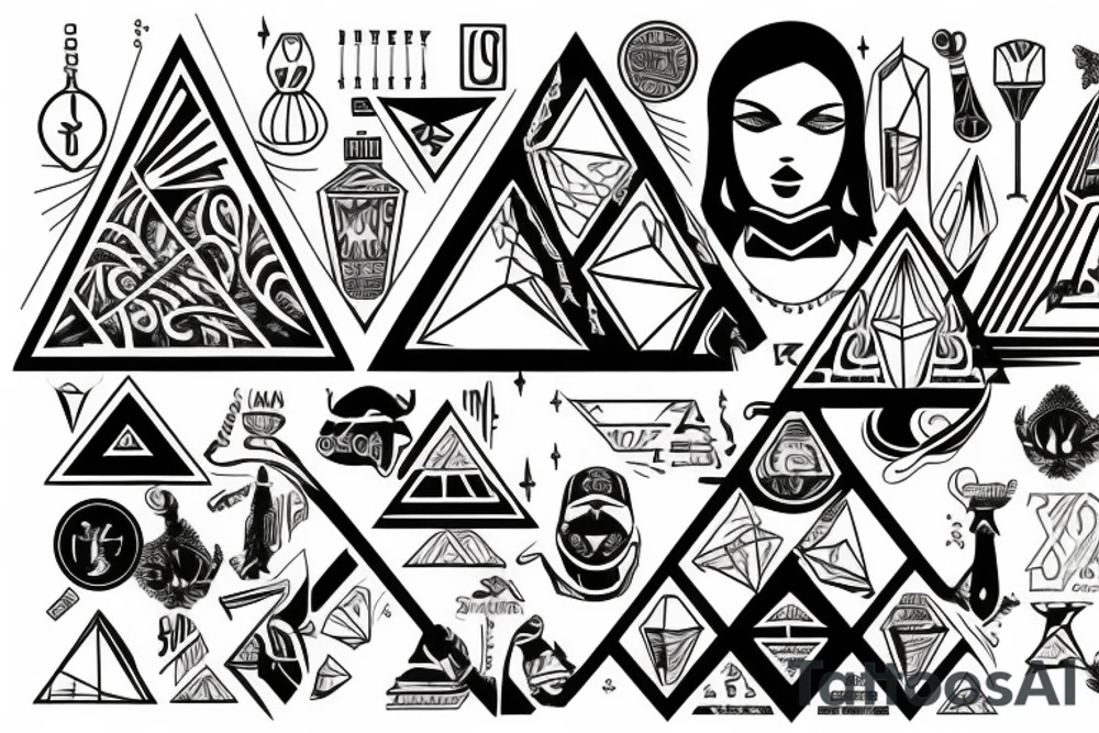 pyramids and stocks market charts tattoo idea