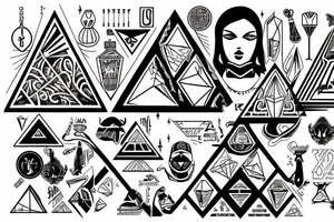 pyramids and stocks market charts tattoo idea