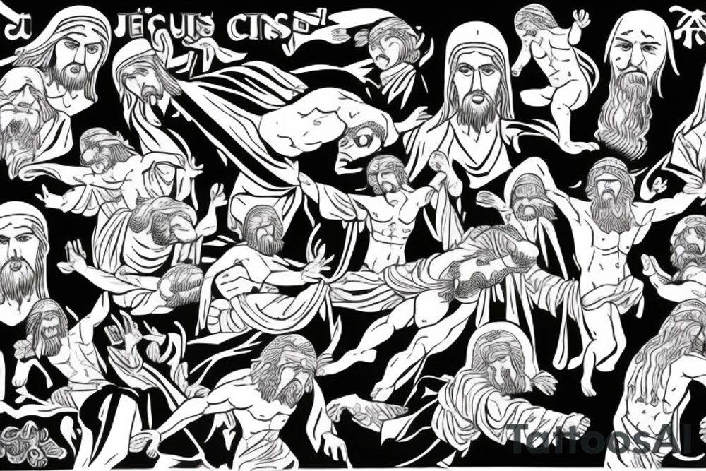 Jesus Christ coming to destroy the world tattoo idea