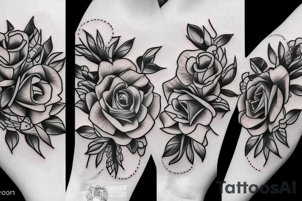rose, bees, and honeycomb tattoo idea