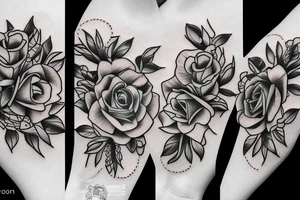 rose, bees, and honeycomb tattoo idea