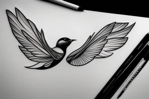 Swallow escaping from a cage tattoo idea