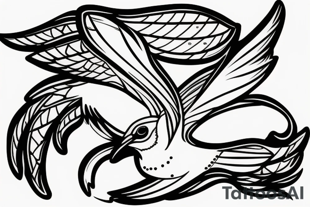 Swallow escaping from a cage tattoo idea