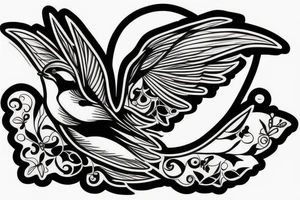 Swallow flying from a cage tattoo idea
