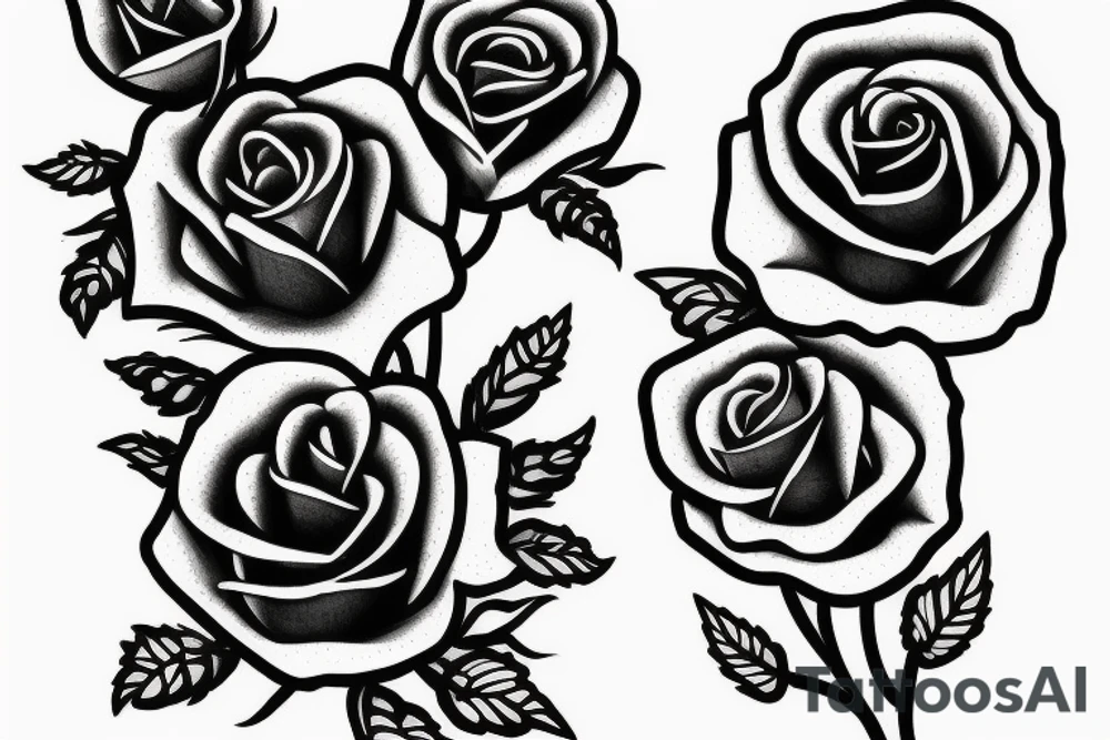 Roses, crosses and poppies tattoo idea