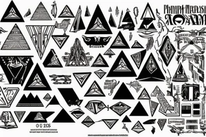 pyramids that also have stock market charts tattoo idea