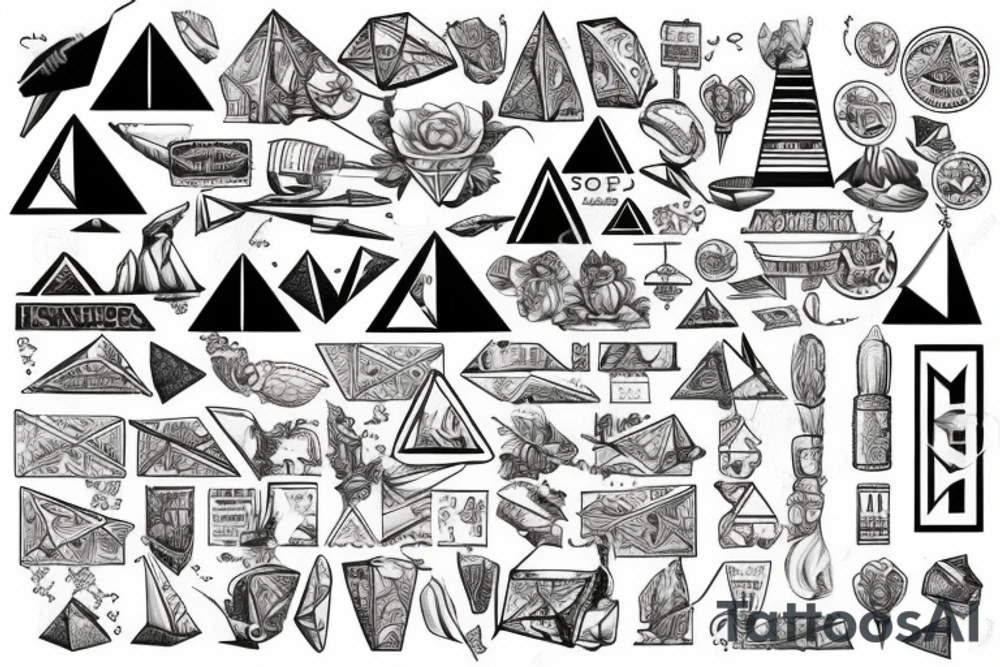 pyramids that also have stock market charts tattoo idea