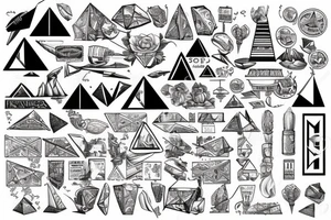 pyramids that also have stock market charts tattoo idea