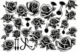 Roses, crosses and poppies tattoo idea