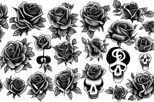 Roses, crosses and poppies tattoo idea