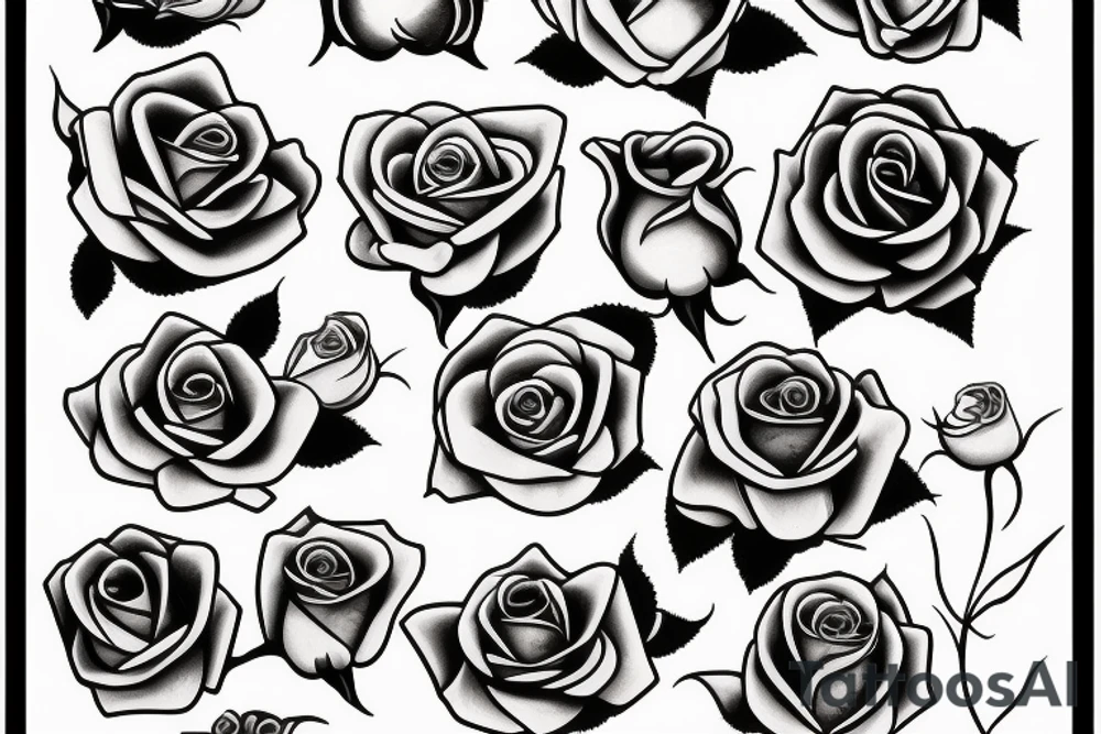 Roses, crosses tattoo idea