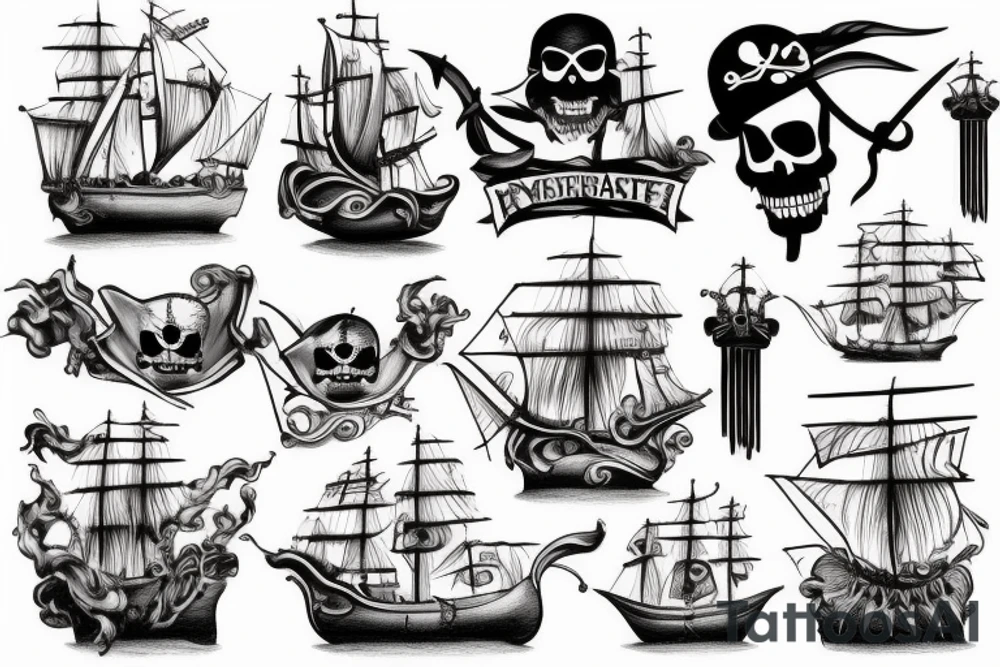 pirate ship tattoo idea