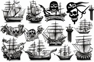 pirate ship tattoo idea