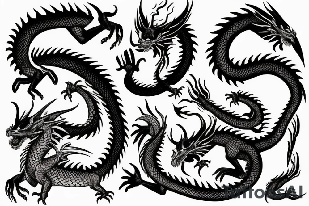Dragon sleeve tattoo tattoo idea