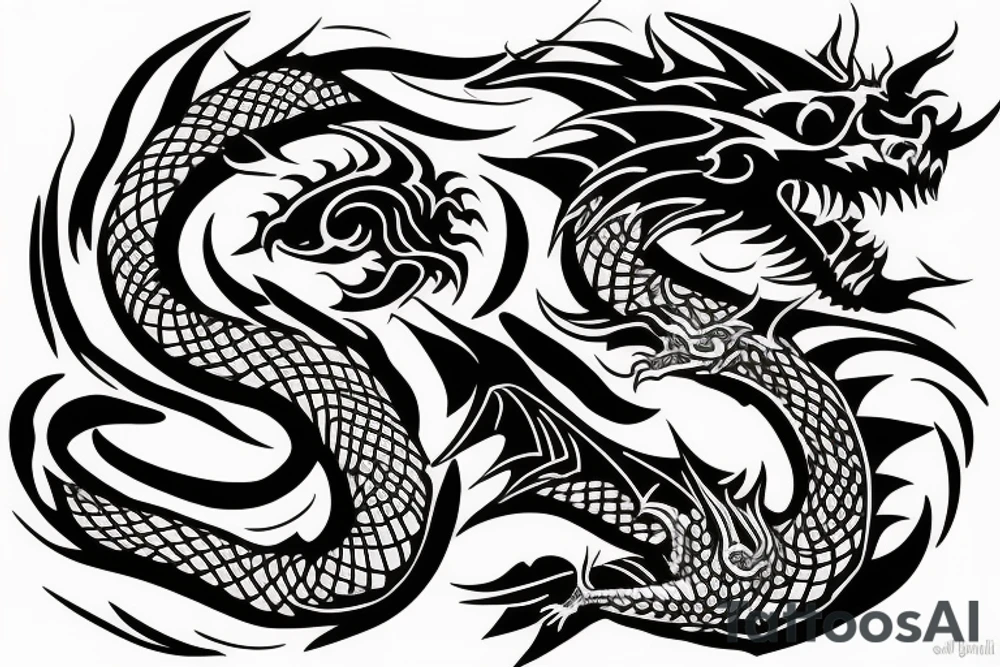 Dragon sleeve tattoo tattoo idea