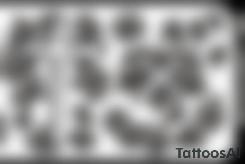 A cross with a rose on the right and a poppy on the left tattoo idea