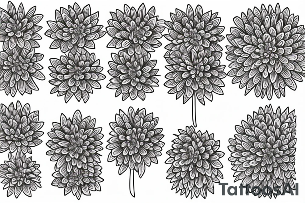 Finely detailed minimal chrysanthemum tattoo idea