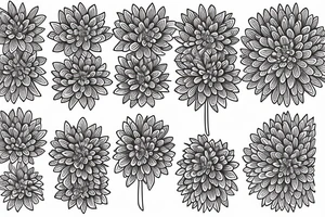 Finely detailed minimal chrysanthemum tattoo idea