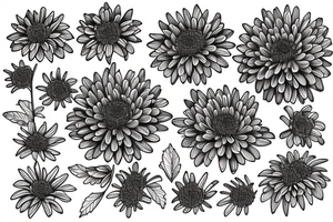 Lightly drawn chrysanthemum tattoo idea