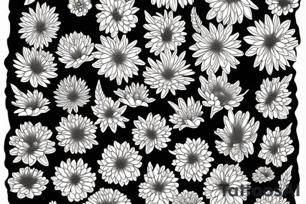Lightly drawn chrysanthemum tattoo idea