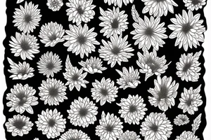 Lightly drawn chrysanthemum tattoo idea