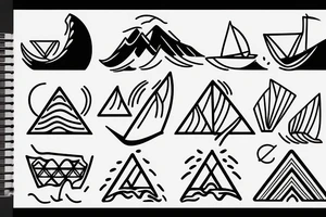 A Pyramid with waves and a ship tattoo idea