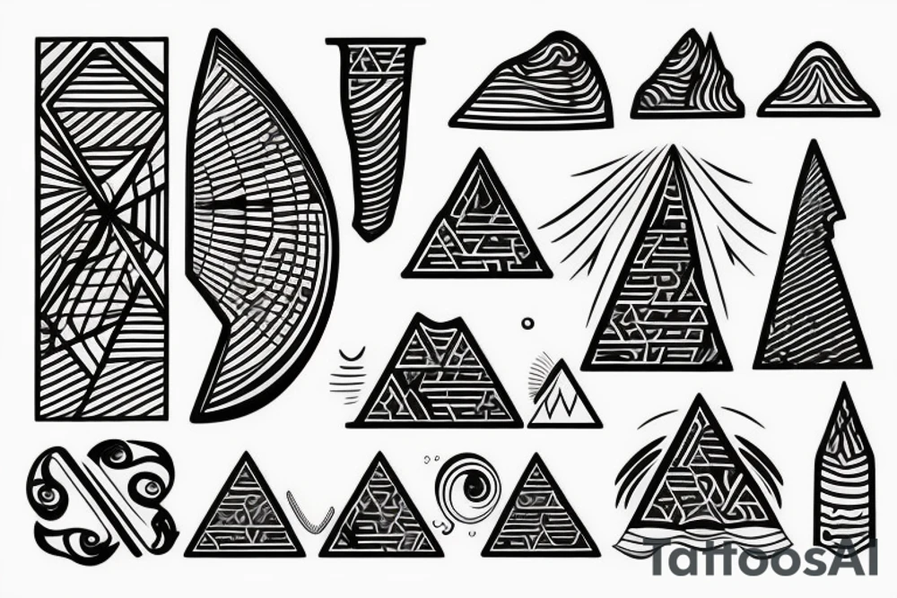 A Pyramid with waves and a ship tattoo idea
