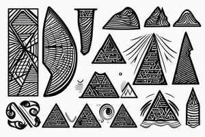 A Pyramid with waves and a ship tattoo idea