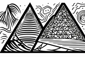 A Pyramid with waves and a ship tattoo idea