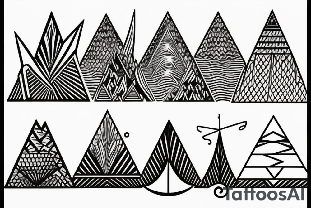 A Pyramid with waves and a ship tattoo idea