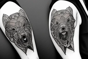 grizzly bear geometric tattoo idea