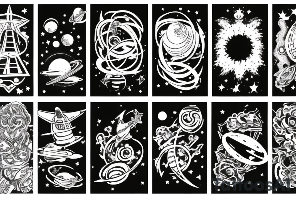 space tattoo sleeve tattoo idea