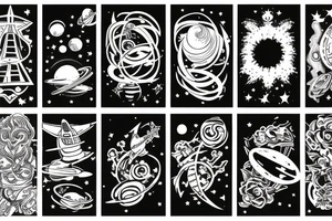 space tattoo sleeve tattoo idea